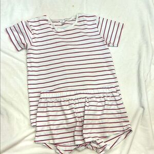 Striped Red and White Pajama Set
